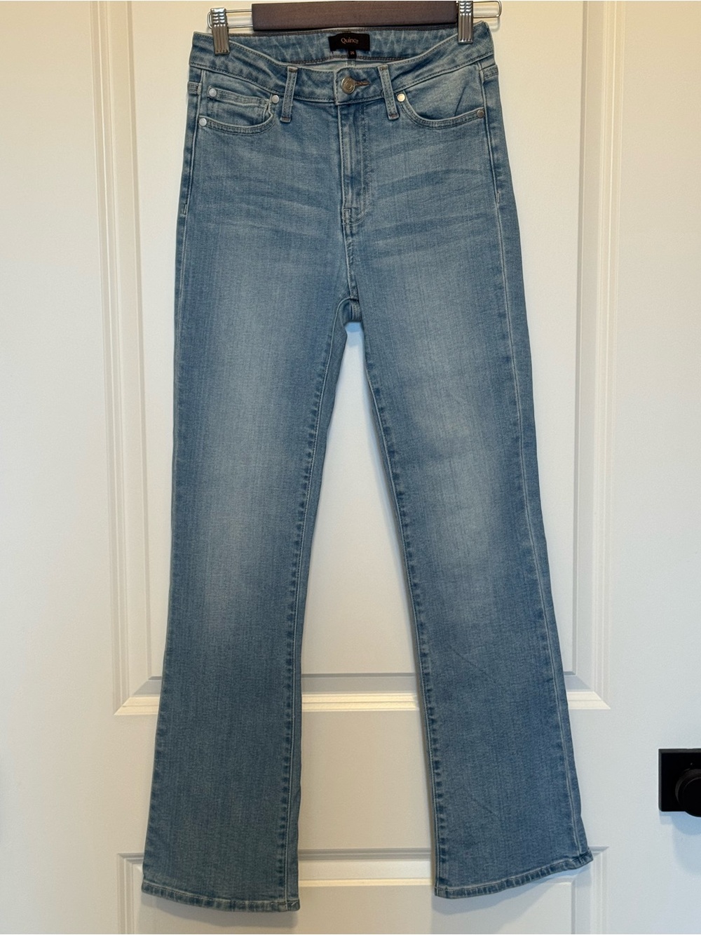 Quince High-Rise Kick Flare Jeans Frosted Blue Size 26